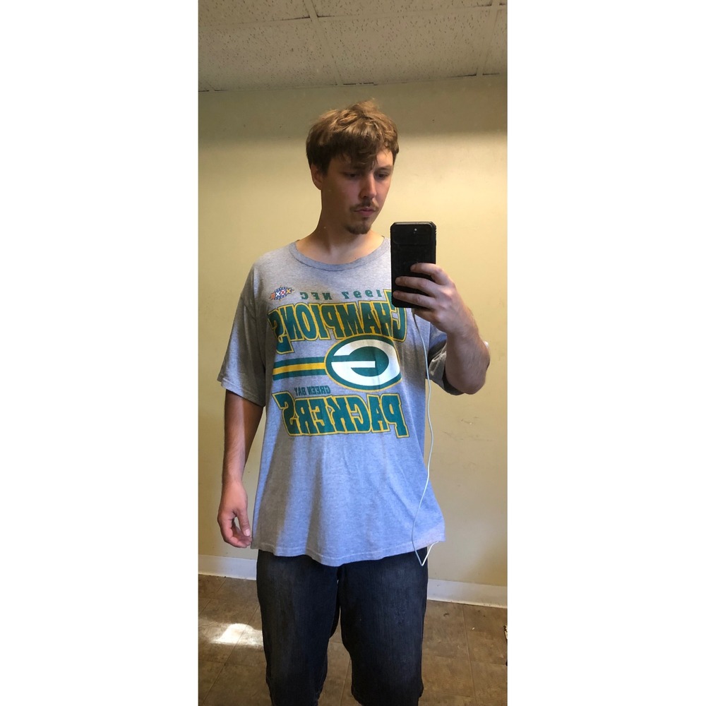 Vtg 1997 Green Bay Packers NFC Champions T-Shirt‎ Lee Sport Roster Gray XL NFL